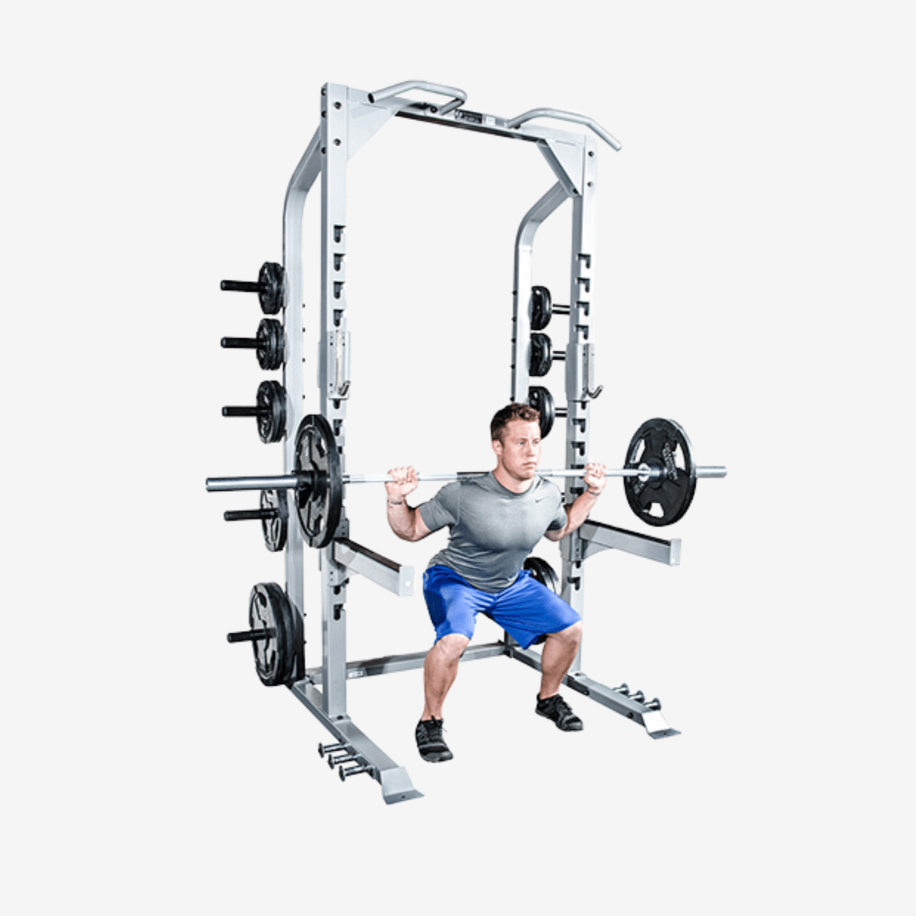 Half Rack – Commercial - Grade Strength Training with Multi - Grip Pull - Up Bar & Weight Storage - Vital Gear