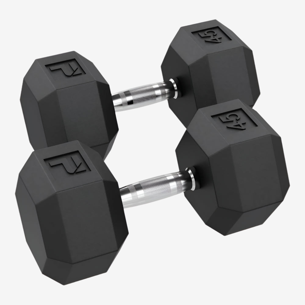 Power Systems Rubber Hex Dumbbells - Pairs and Sets - Vital Gear